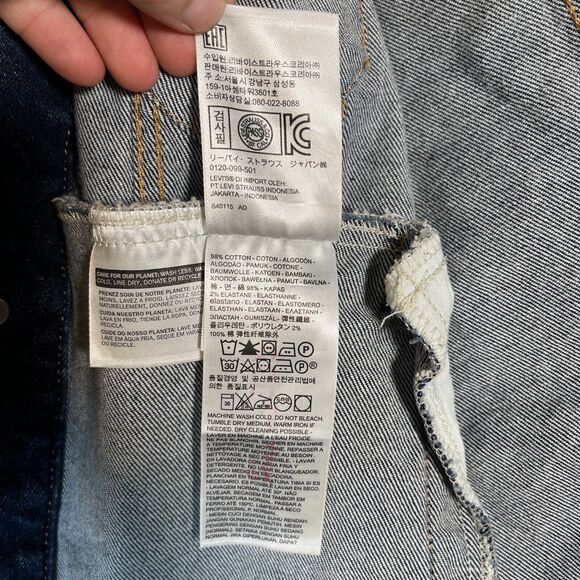 Levis Denim Trucker Jacket Mens Small Light Wash Blue Stretch S40116 - Picture 13 of 16